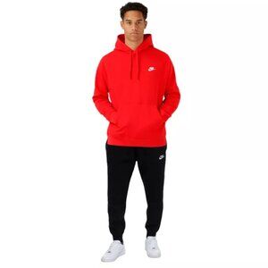Nike NSW Club Fleece Men's Size 2XL Sweatsuit Matching Outfit Hoodie Set Red/Bla
